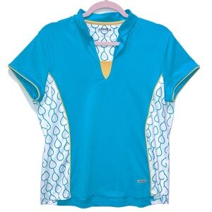 Annika by Cutter & Buck Mock Neck Active Top Golf Shirt sz Medium EUC 12018